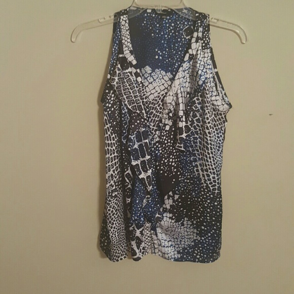 Milano | Mixed Pattern Ruffle Button Down Blouse - Picture 2 of 2