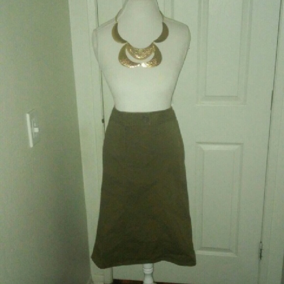 Army green skirt by Ann Taylor