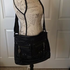 Juicy Couture Black Leather Messenger Bag