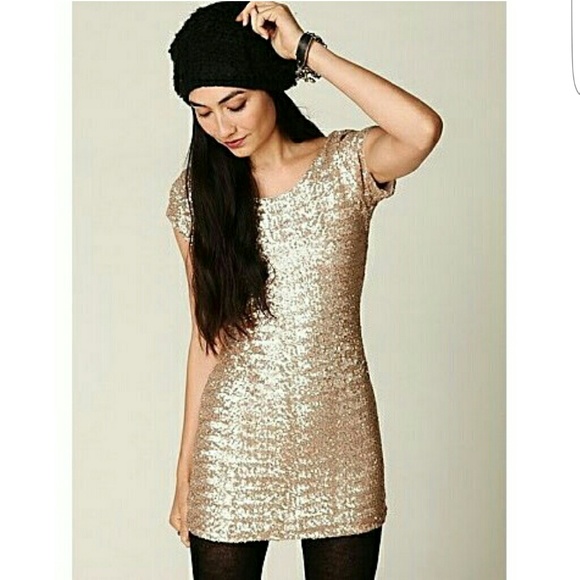 Backstage Sequin Fever Dress - Champagne - XS