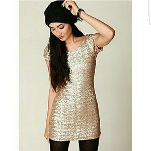 Backstage Sequin Fever Dress - Champagne - XS