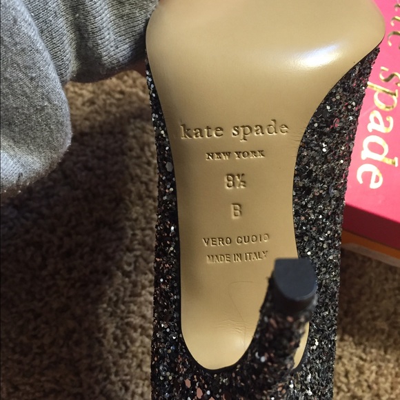 kate spade black & white sparkle heels - Picture 3 of 3