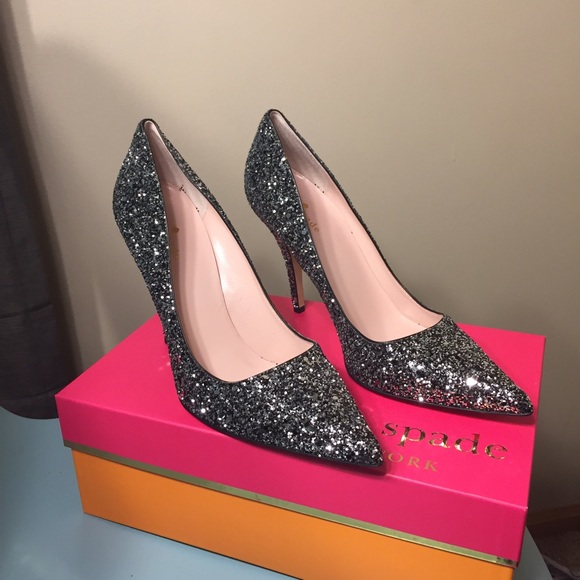 kate spade Shoes - kate spade black & white sparkle heels