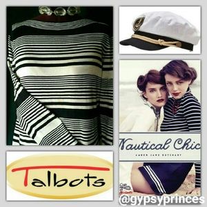 Talbot's Nautical Navy Stripe Top