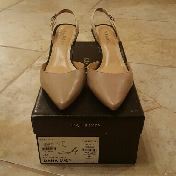 Talbots dress slingback heels sz 7.5 pointed toe - Picture 4 of 4