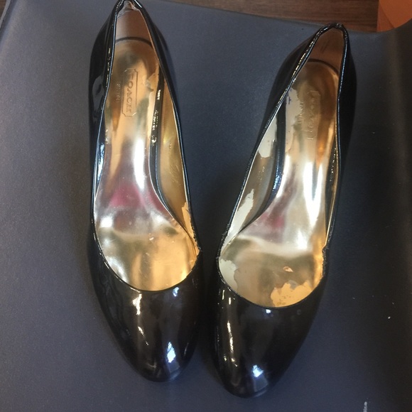 Coach patent leather classic work heel