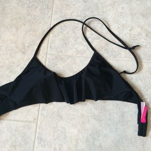 Victoria's Secret Black Flounce Bikini Top