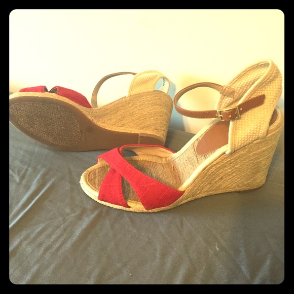 BCBG Red Wedge Heels