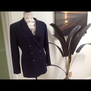 Double breasted navy blazer