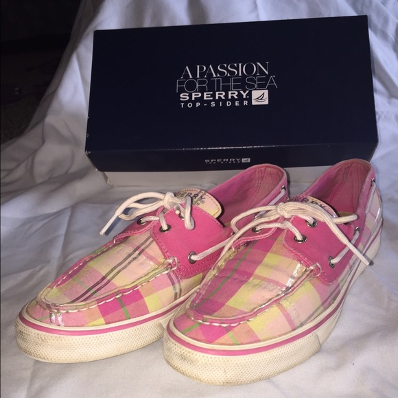 Sperry Top-Sider Boat Shoe, pink multi plaid