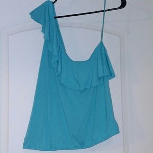 American Eagle One Shoulder Ruffle Top