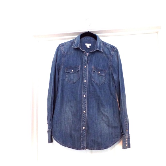 NWOT J. Crew denim shirt, size XS