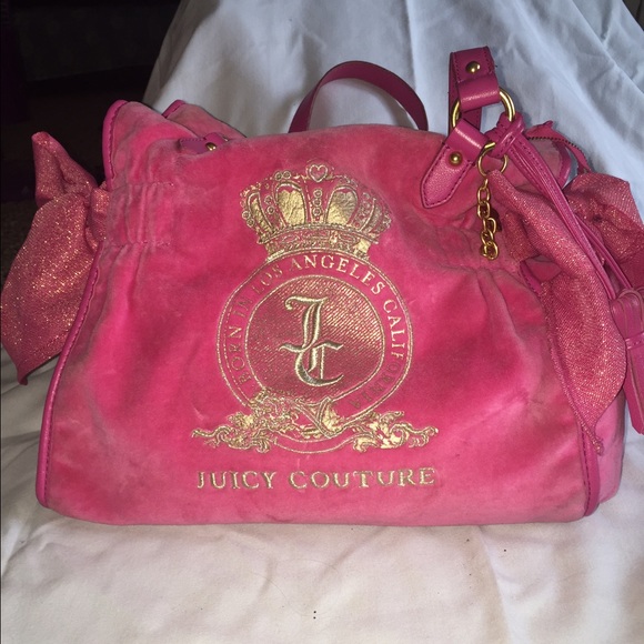 Juicy Couture Pink Velour Shoulder Bag