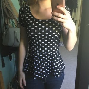Polka dot peplum