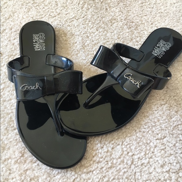 Coach Patent Flip Flops Size 6