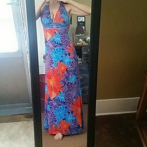 Tropical print dress