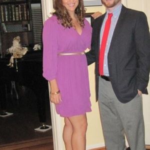 Purple Faux Wrap Dress