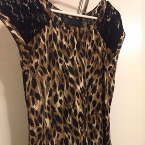 Leopard and lace top