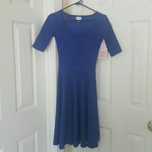 LulaRoe XXS Blue Nicole Dress NWT