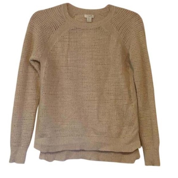 J.Crew Factory Waffle Beach Sweater Beige XXS NWT