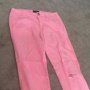 Bright pink pants