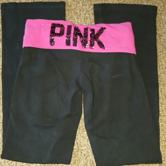 VS PINK Boot Cut Sequin Yoga Pants