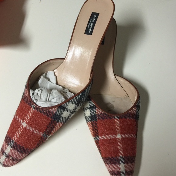 Kate Spade plaid wool mules size 9.5