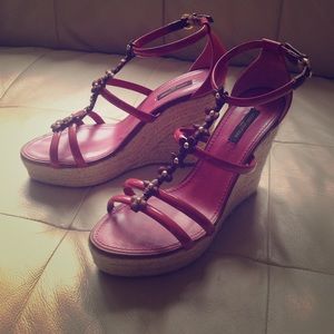 Louis Vuitton sexy beautiful new 7 1/2 high wedge