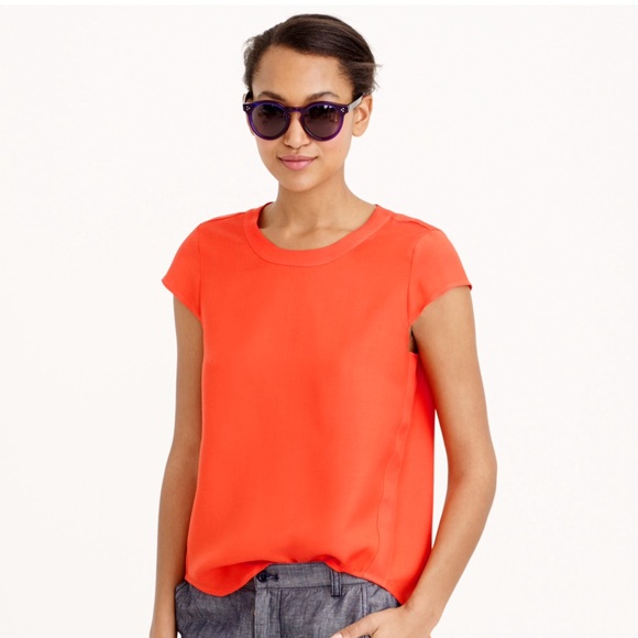 J. Crew Tops - NWT J.Crew {Navy} Drapey Crepe Cap-Sleeve Top