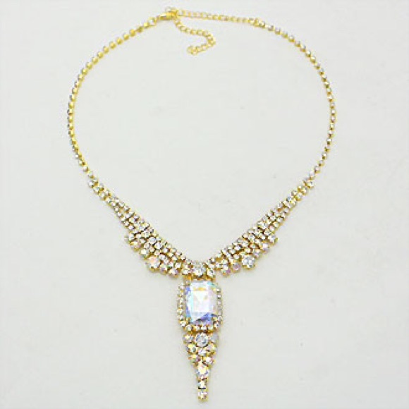 Crystal Rectangular Dazzle Necklace - image 2