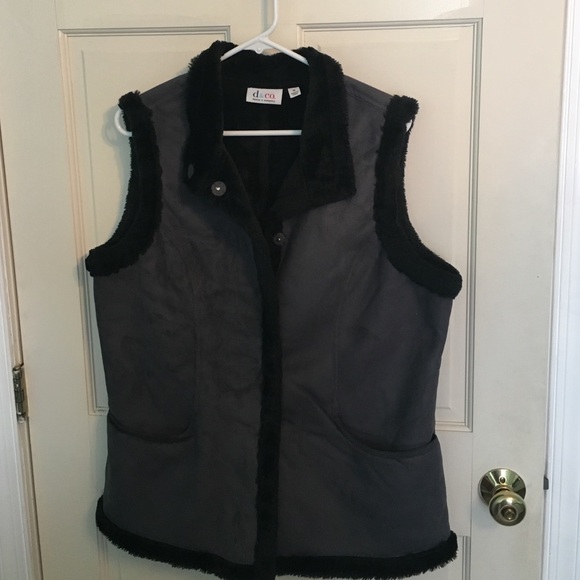 Fleece lined suede vest