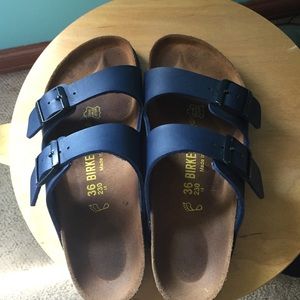 Navy Birkenstocks