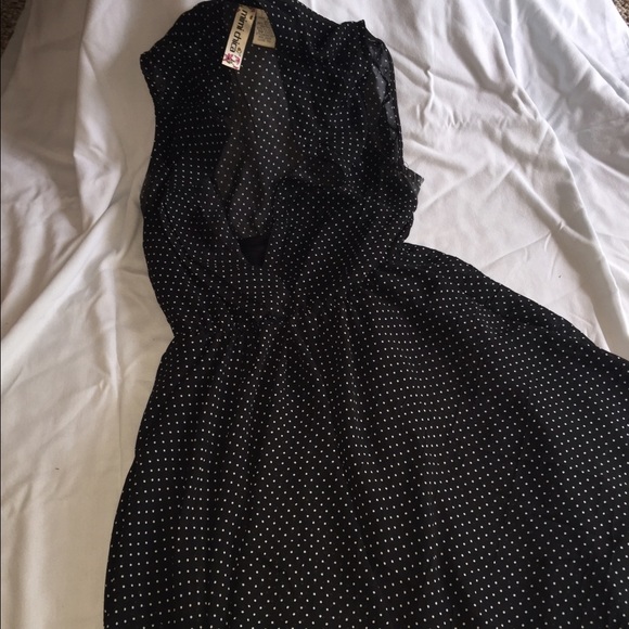 Black and White polka dot collared dress