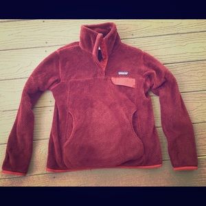 dark red Patagonia pullover