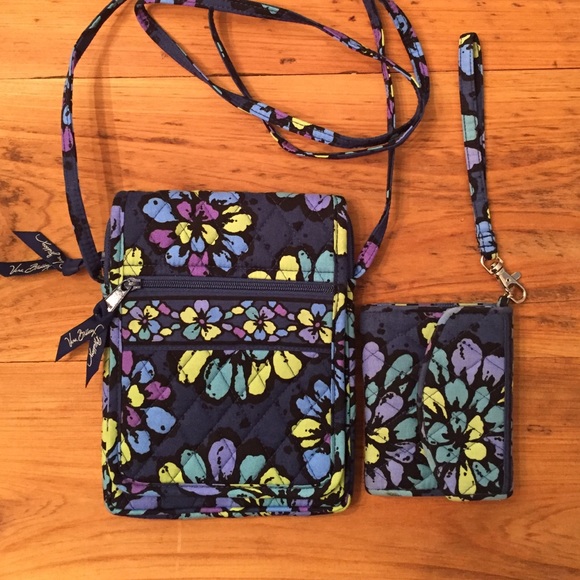 Vera Bradley Handbags - NWOT Crossbody and Wristlet Set in Indigo Pop