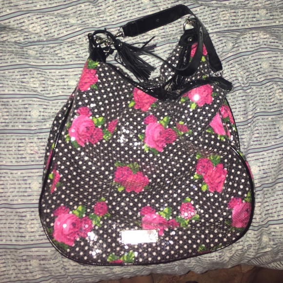 Betsey Johnson rose sequin purse