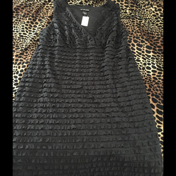 Black sleeveless ruffle dress-4th holiday sale