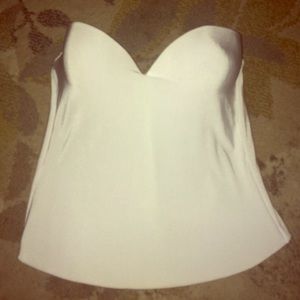 White strapless corset