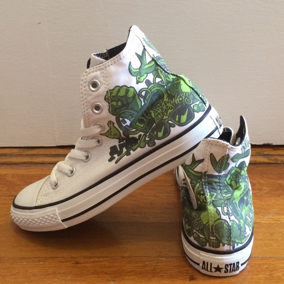 White Hi-top Converse Journeys 25th Anniversary