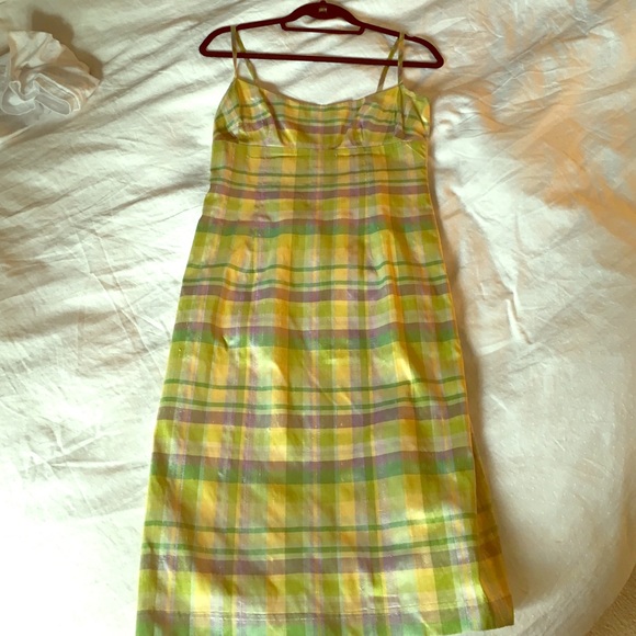 Nannette Lepore raw silk plaid dress