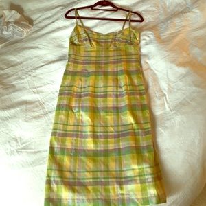 Nannette Lepore raw silk plaid dress