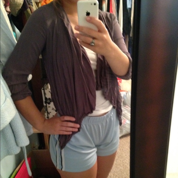 Gray open sweater