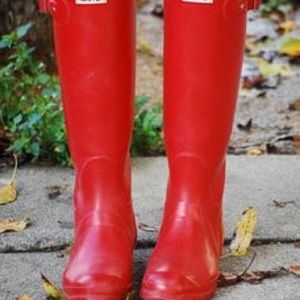 Hunter Rain Boots, original gloss women's tall red