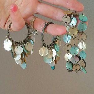 Mother of pearl bracelet and earrings set