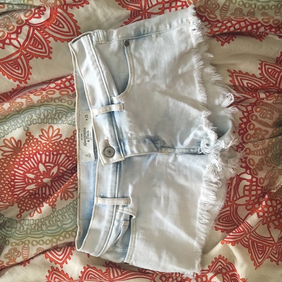 Abercrombie and Fitch bleached cutoff denim shorts