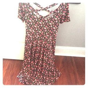 Rose soft dress with cross back