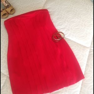 BCBG Red Strapless dress NWT