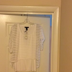 Layered sheer stripe top