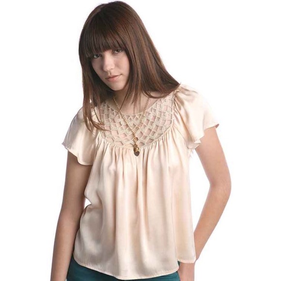 Crochet Silk Blouse Kimchi & Blue Urban Outfitters
