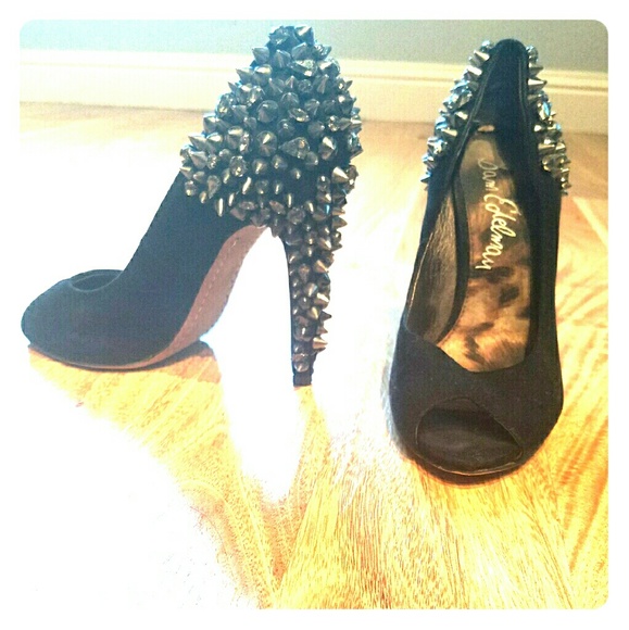Riveted Black Suede Sam Edelman Heels